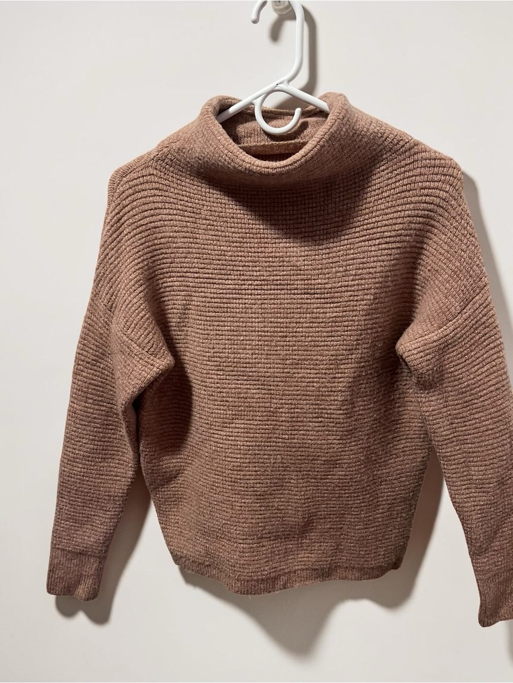 Madewell Ribbed Mock-neck Sweater in Taupe Brown Womens Size XXS